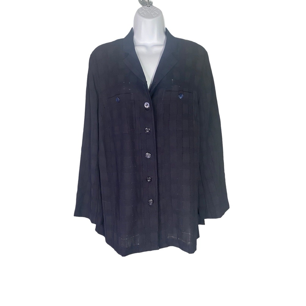 Jaeger Vintage Womens Pure Wool Shirt Jacket Button Up Long Sleeve Size 4